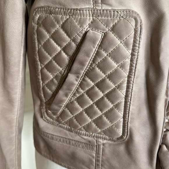 NWOT Anthropologie Elevenses Ruffled Vegan Leather Motorcycle Jacket - Picture 4 of 10